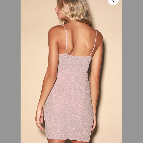 Lulus Metallic Blush Bodycon Dress - Picture 3 of 7